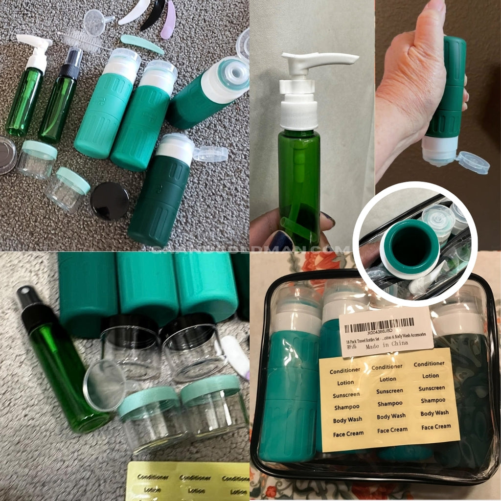 GLAMFIELDS Silicone Travel Bottles for Toiletries,TSA Approved & LeakProof - Best Travel Toiletry Bottles Reviews - GRANDGOLDMAN.COM