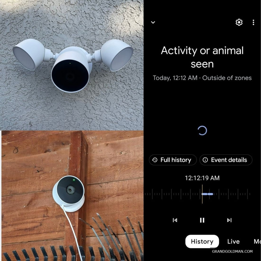 Google Nest Cam avec projecteur - Caméra extérieure - Caméra de sécurité projecteur, blanche, 1 unité (paquet de 1) - Meilleures caméras projecteur sans abonnement (Avis) - grandgoldman.com