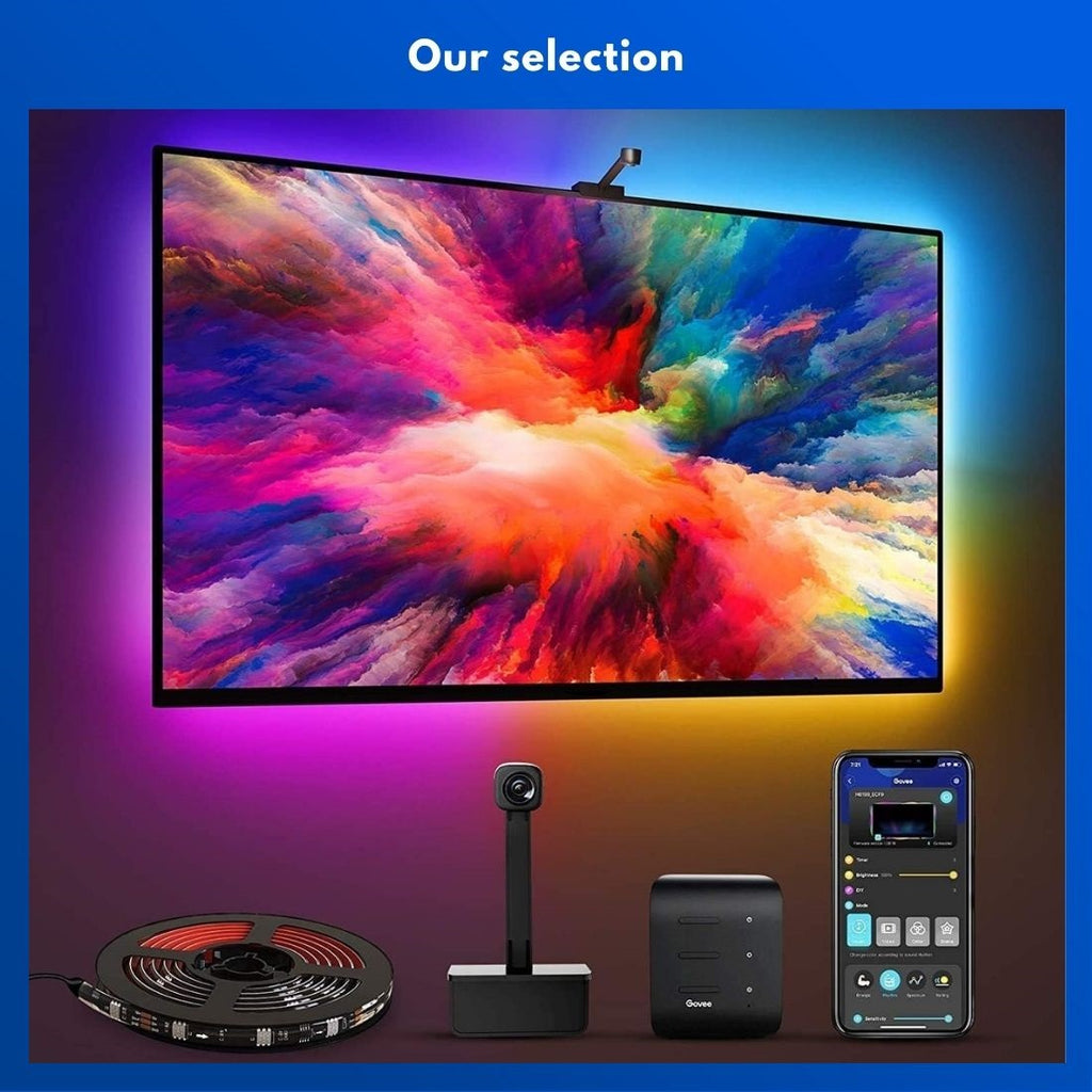 Govee TV Backlight 3 Lite with Fish-Eye Correction Function Sync to 55-65 Inch TVs, 11.8ft RGBICW Wi-Fi TV LED Backlight with Camera 3 - Best TV LED Backlights that Sync with Image - grandgoldman.com