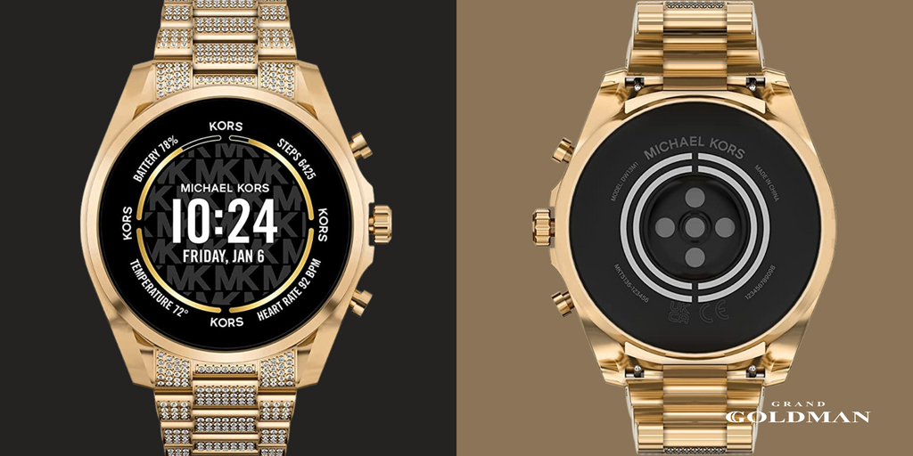 Montre intelligente à écran tactile Michael Kors Gen 6 avec Alexa intégrée, haut-parleur, fréquence cardiaque, oxygène sanguin, GPS, paiements sans contact et notifications sur smartphone - Éblouissante et intemporelle : 49 meilleures montres en diamant que vous pouvez acheter aujourd'hui - GRANDGOLDMAN.COM