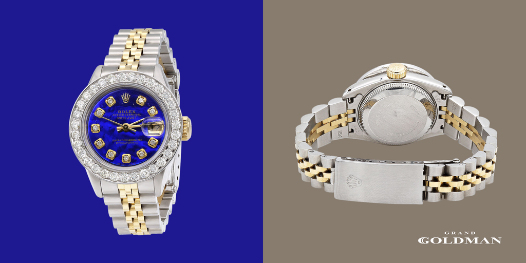 Montre Rolex Datejust pour femme avec lunette en diamant de 1,7 carat 26 mm 179173 Cadran bleu - Éblouissante et intemporelle : 49 meilleures montres en diamant que vous pouvez acheter aujourd'hui - GRANDGOLDMAN.COM