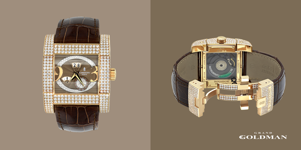 Montre automatique unique en or 18 carats De Grisogono Novantatre pour homme avec diamants 20 carats - Éblouissante et intemporelle : 49 meilleures montres en diamant que vous pouvez acheter aujourd'hui - GRANDGOLDMAN.COM