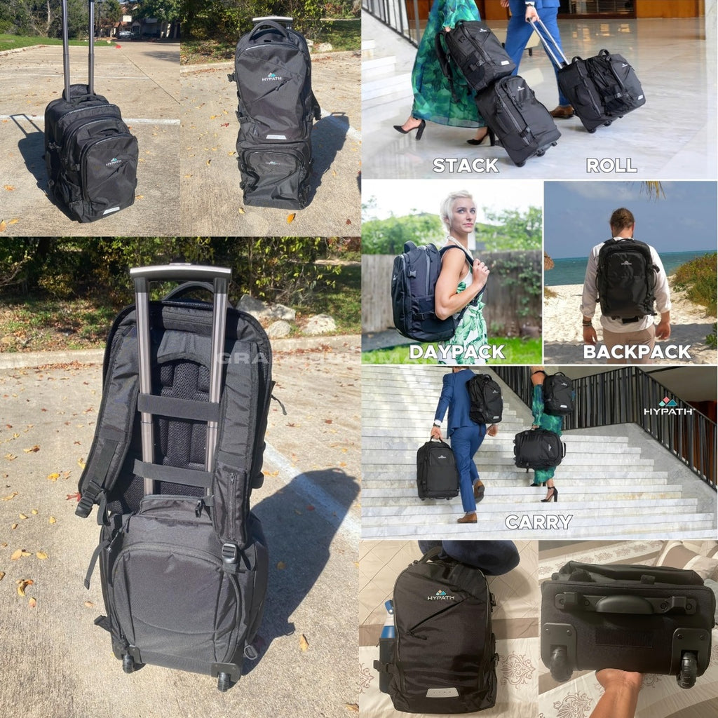 Le meilleur avec des roulettes - Sac à dos de voyage HYPATH 2-en-1 Transformer - Meilleur sac à dos de voyage pour l'EUROPE Avis - GRANDGOLDMAN.COM