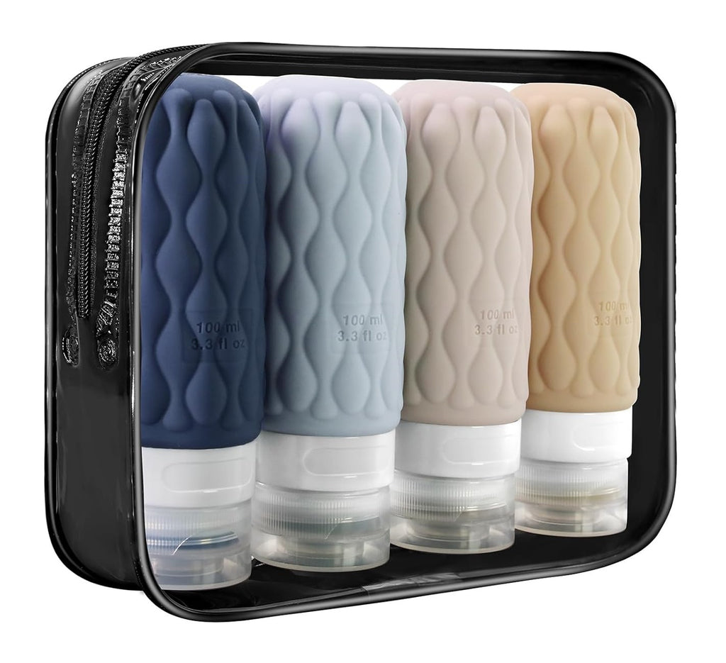 ITDAWEI 3.4oz 4 Pack Silicone Travel Bottles for Toiletries, Tsa Approved - Best Travel Toiletry Bottles Reviews - GRANDGOLDMAN.COM