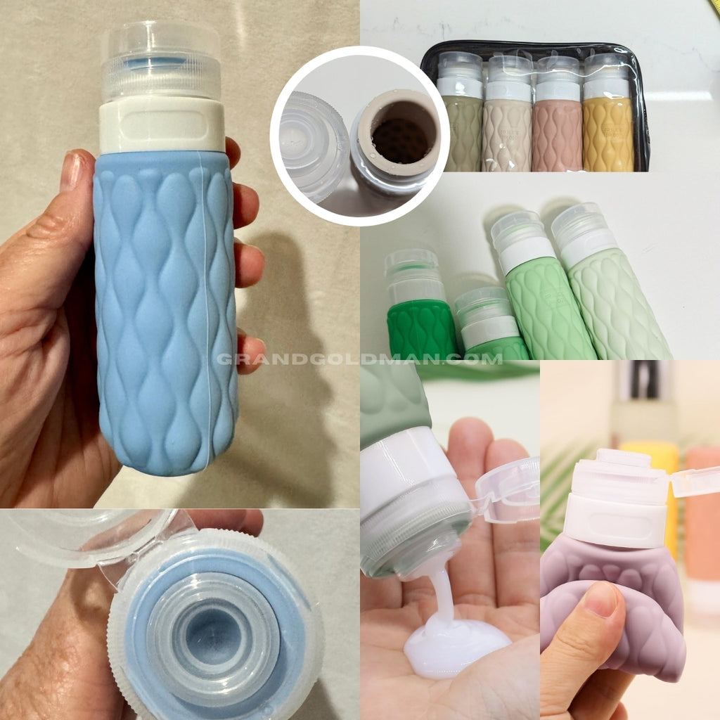 ITDAWEI 3.4oz 4 Pack Silicone Travel Bottles for Toiletries, Tsa Approved - Best Travel Toiletry Bottles Reviews - GRANDGOLDMAN.COM