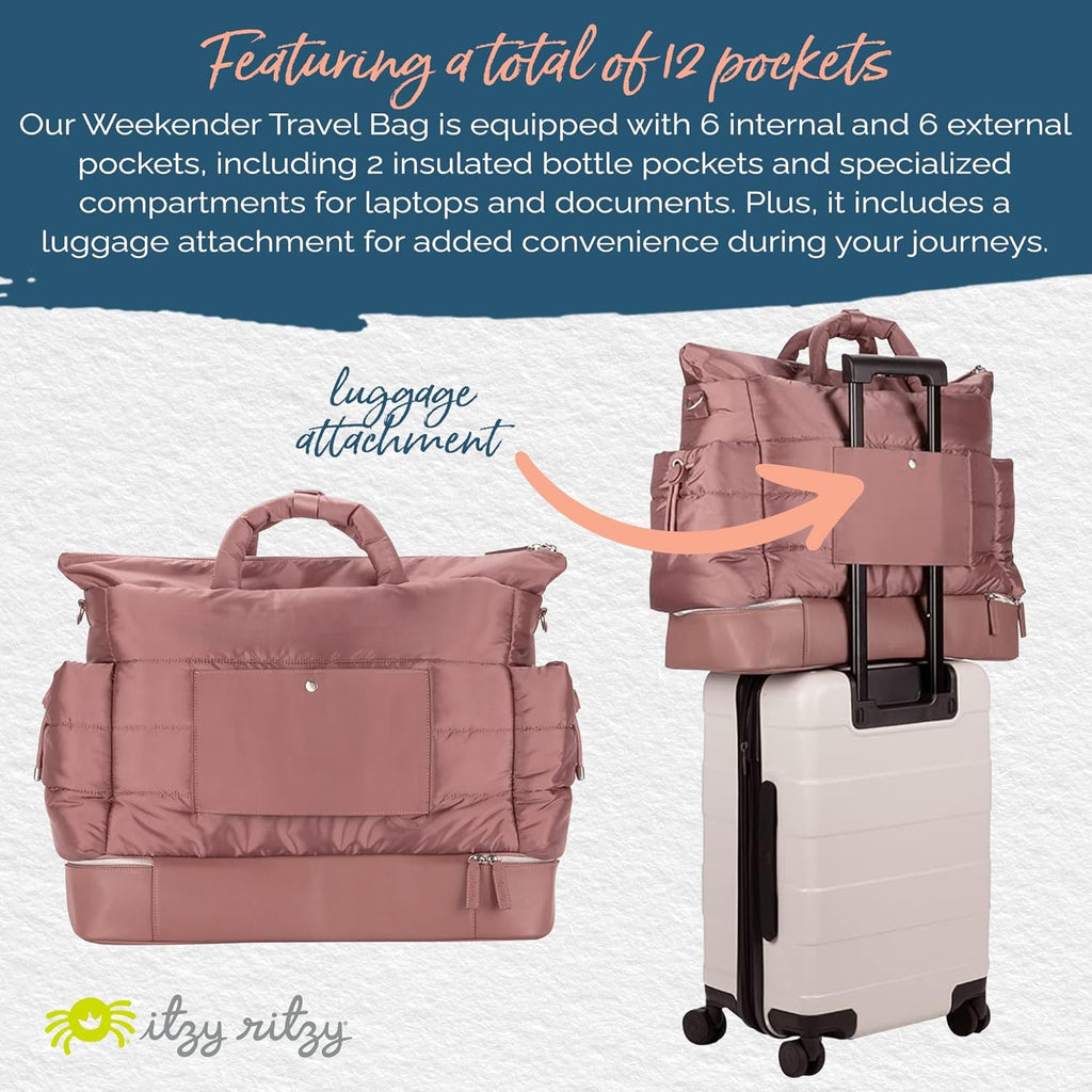 ITZY RITZY Dream Weekender Travel Bag - Best Overnight Hospital Bag - Best Trolley Sleeve Travel Bags Women Reviews - GRANDGOLDMAN.COM
