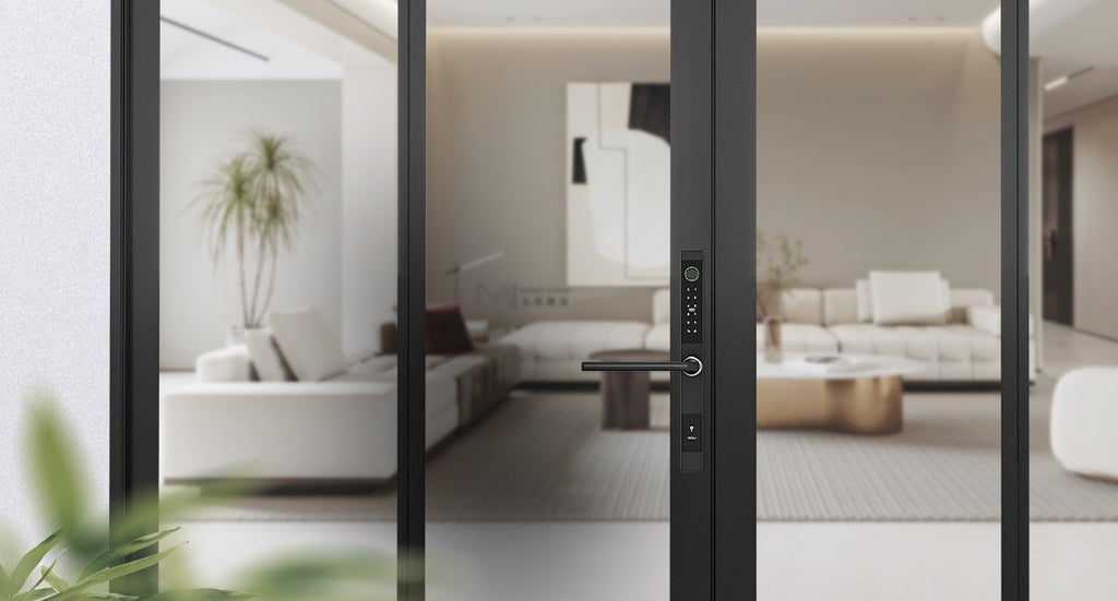 Jacchozhi Slim Smart Lock pour porte coulissante en verre - Solutions intelligentes pour portes de balcon