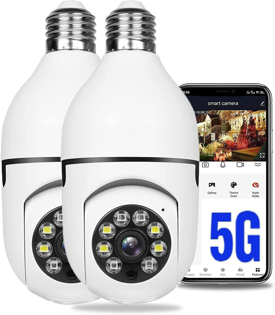 KOWVOWZ Caméras de sécurité à 360 degrés sans fil pour l'extérieur, caméra à ampoule WiFi 2,4 GHz et 5 GHz, 1080p intérieure pour système de caméra domestique - Meilleure caméra à ampoule de sécurité (Avis) - grandgoldman.com