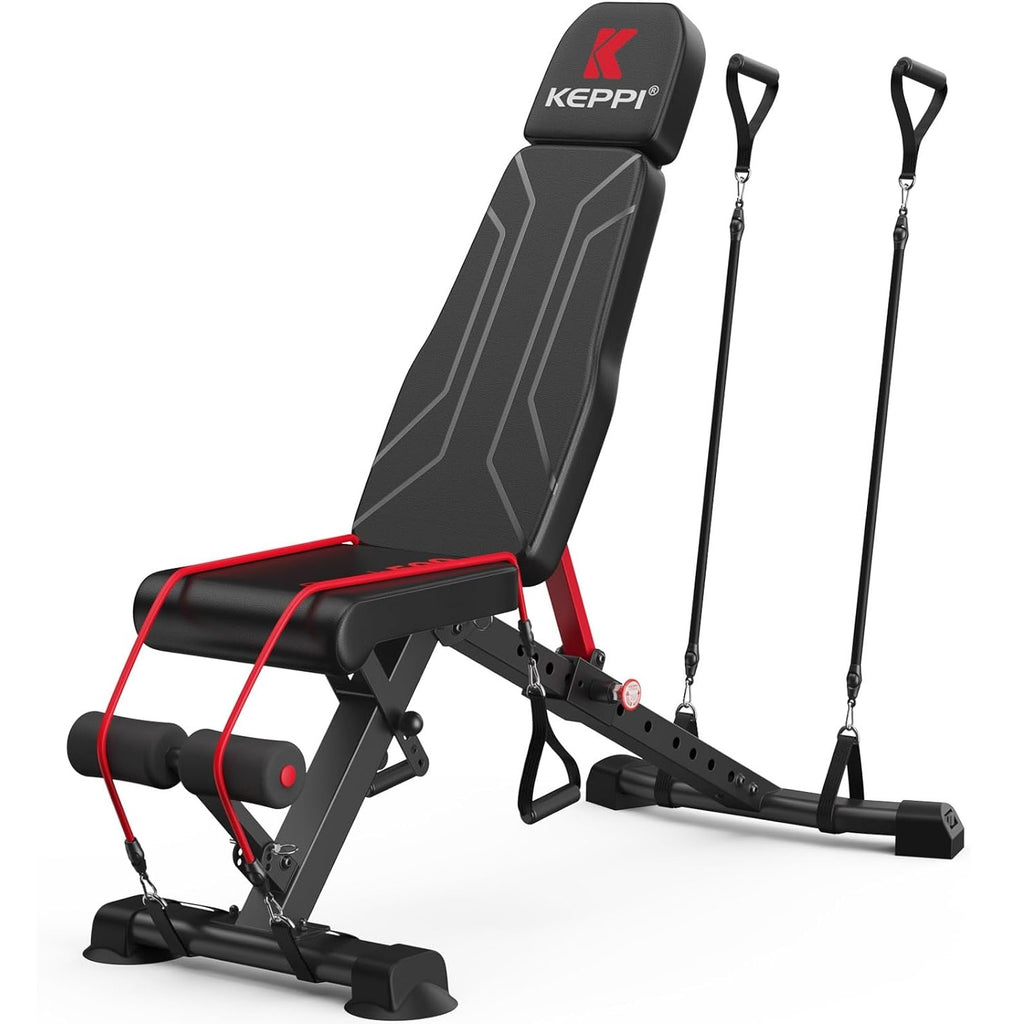 Banc de musculation réglable Keppi, banc d'entraînement pliable pour entraînement de force complet du corps - Meilleur banc de musculation pour salle de gym à domicile - grandgoldman.com