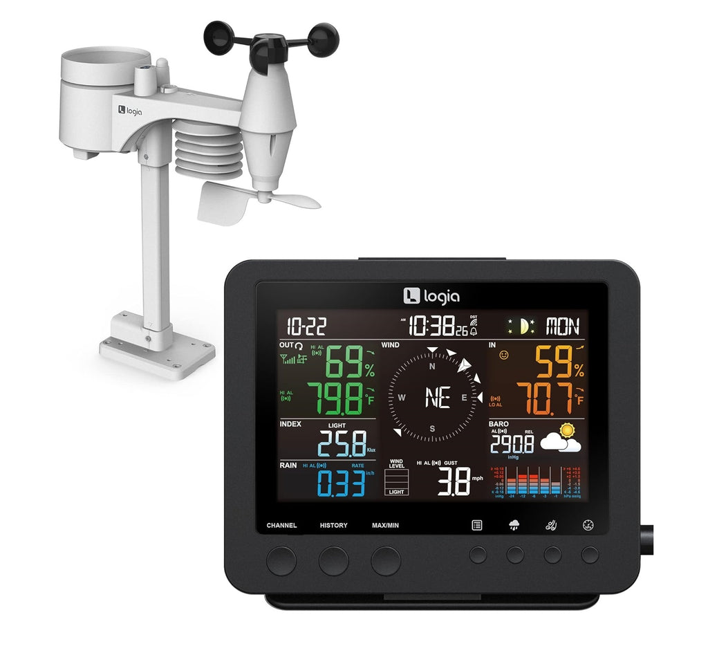 Station météo Logia 7-en-1 Système de surveillance météo intérieure et extérieure - Guide des stations météo pour maison intelligente - grandgoldman.com