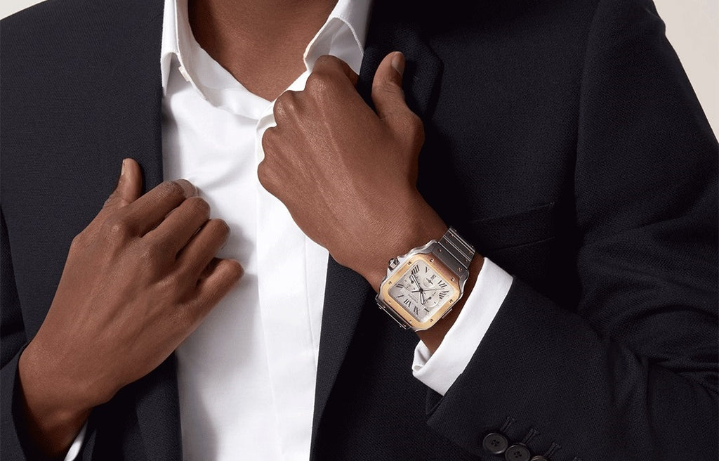 Montre chronographe Santos De Cartier Extra-Large Automatique - Meilleures montres de plongée de luxe pour hommes des profondeurs (tous budgets) | GRANDGOLDMAN.COM