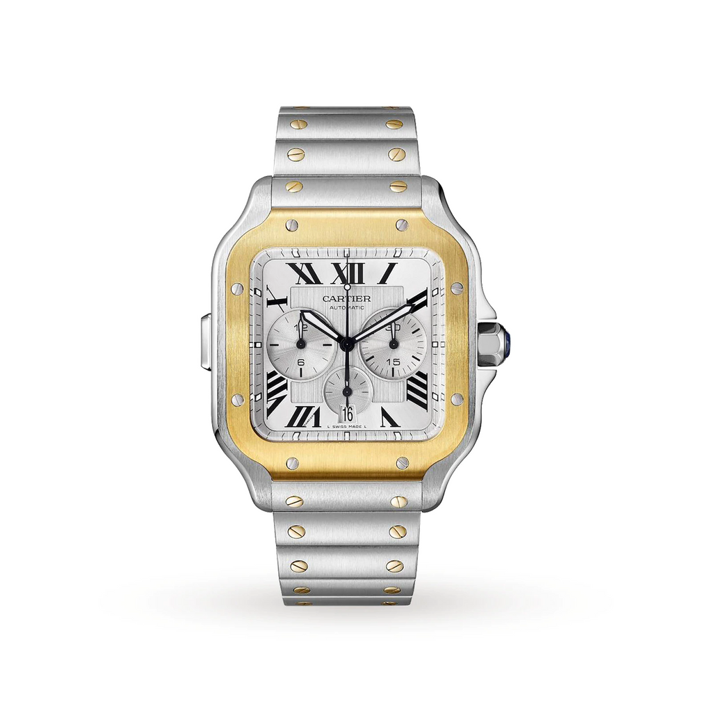 Montre chronographe Santos De Cartier Extra-Large Automatique - Meilleures montres de plongée de luxe pour hommes des profondeurs (tous budgets) | GRANDGOLDMAN.COM