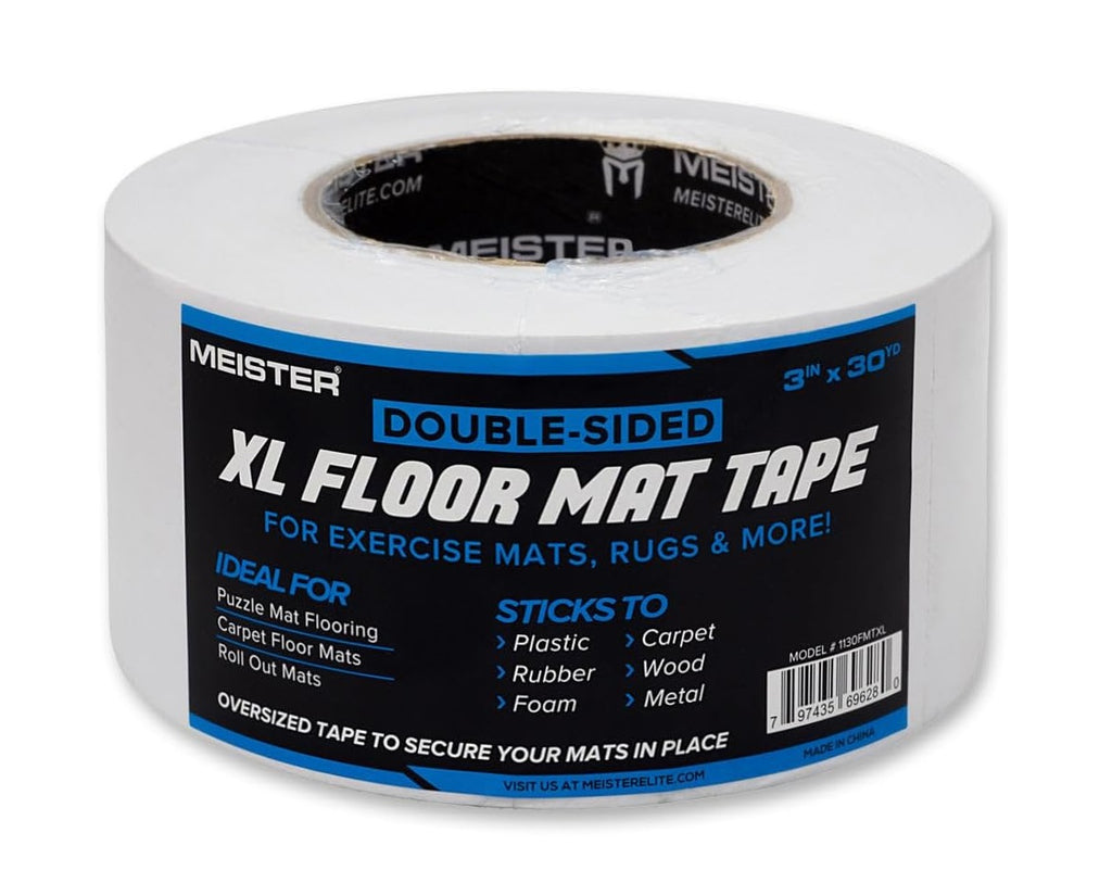 Meister Double-Sided XL Floor Mat Tape - Secures Exercise Mats & Rugs in Place - Best Home Gym Flooring reviews - grandgoldman.com