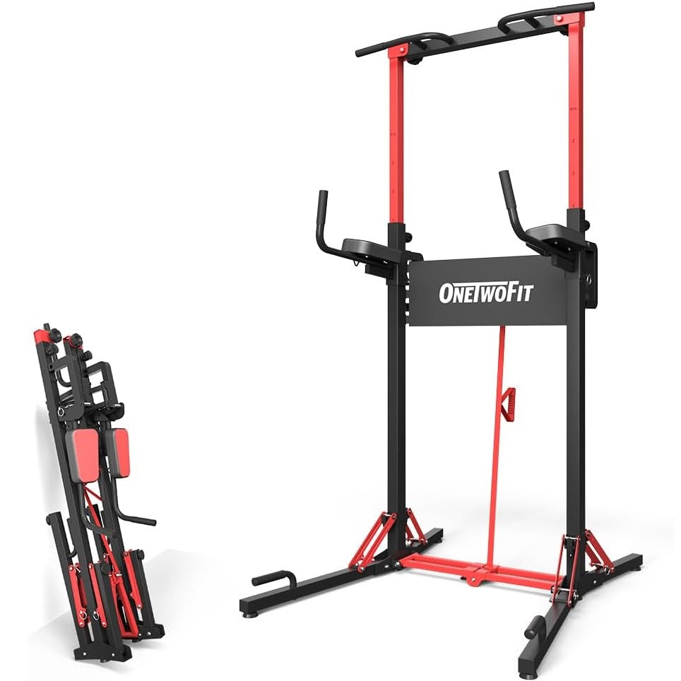 ONETWOFIT Power Tower Pull Up Bar Station: Best Multi-Function Dip Bar - Best Dip Bars & Pull-Up Stations for Home Gym (Reviews) - GRANDGOLDMAN.COM