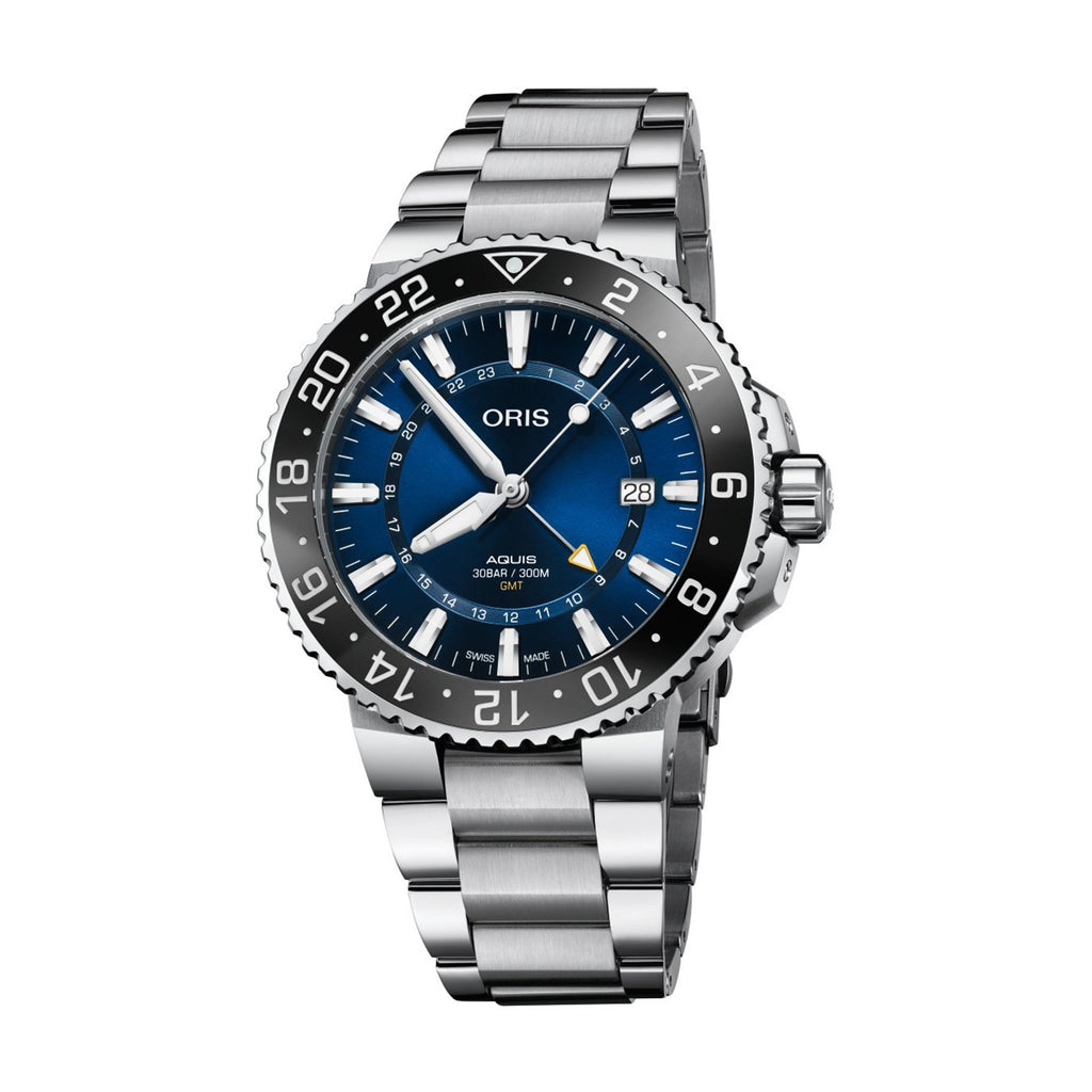 Montre pour homme ORIS Aquis GMT 43 mm - Meilleures montres de plongée de luxe pour hommes des profondeurs - GRANDGOLDMAN.COM