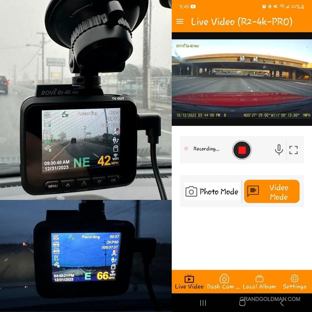 ROVE R2-4K PRO Dash Cam - Meilleure caméra de tableau de bord pour les camionneurs - GRANDGOLDMAN.COM