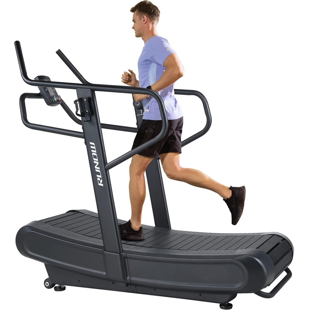 RUNOW Curved Treadmill, Non-Electric Motorized Treadmill for Commercial & Home Running - Best Treadmills for Home Gym Reviews - grandgoldman.com
