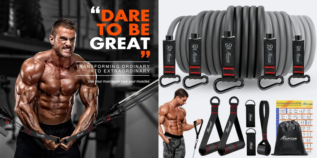 Resistance Bands, Exercise Bands with Handles, Fitness Bands, Workout Bands with Door Anchor - best home gym equipment for garage expert reviews - grandgoldman.com