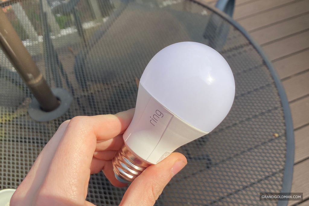 Ring A19 Smart LED Bulb, White - Best Outdoor Smart Light Bulbs (Reviews) - grandgoldman.com