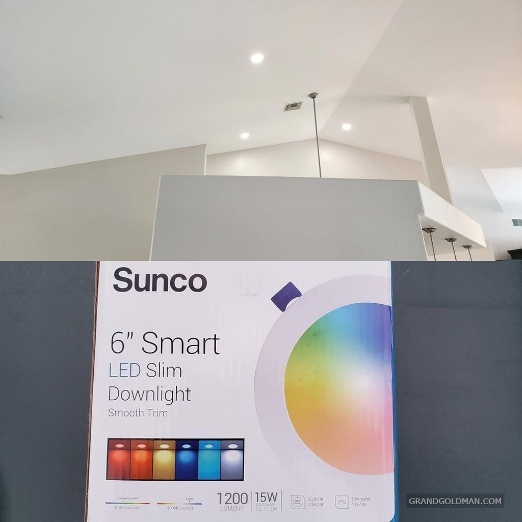 SUNCO 4 Pack 6 Inch Smart Ultra Thin LED Recessed Ceiling Lights - Best smart LED recessed lights - GRANDGOLDMAN.COM