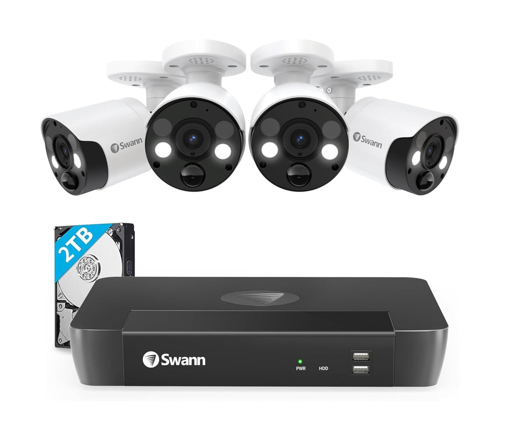 SWANN Cat5e NVR 4K - Meilleur système de caméra de sécurité Poe alimenté par Ethernet GRANDGOLDMAN.COM