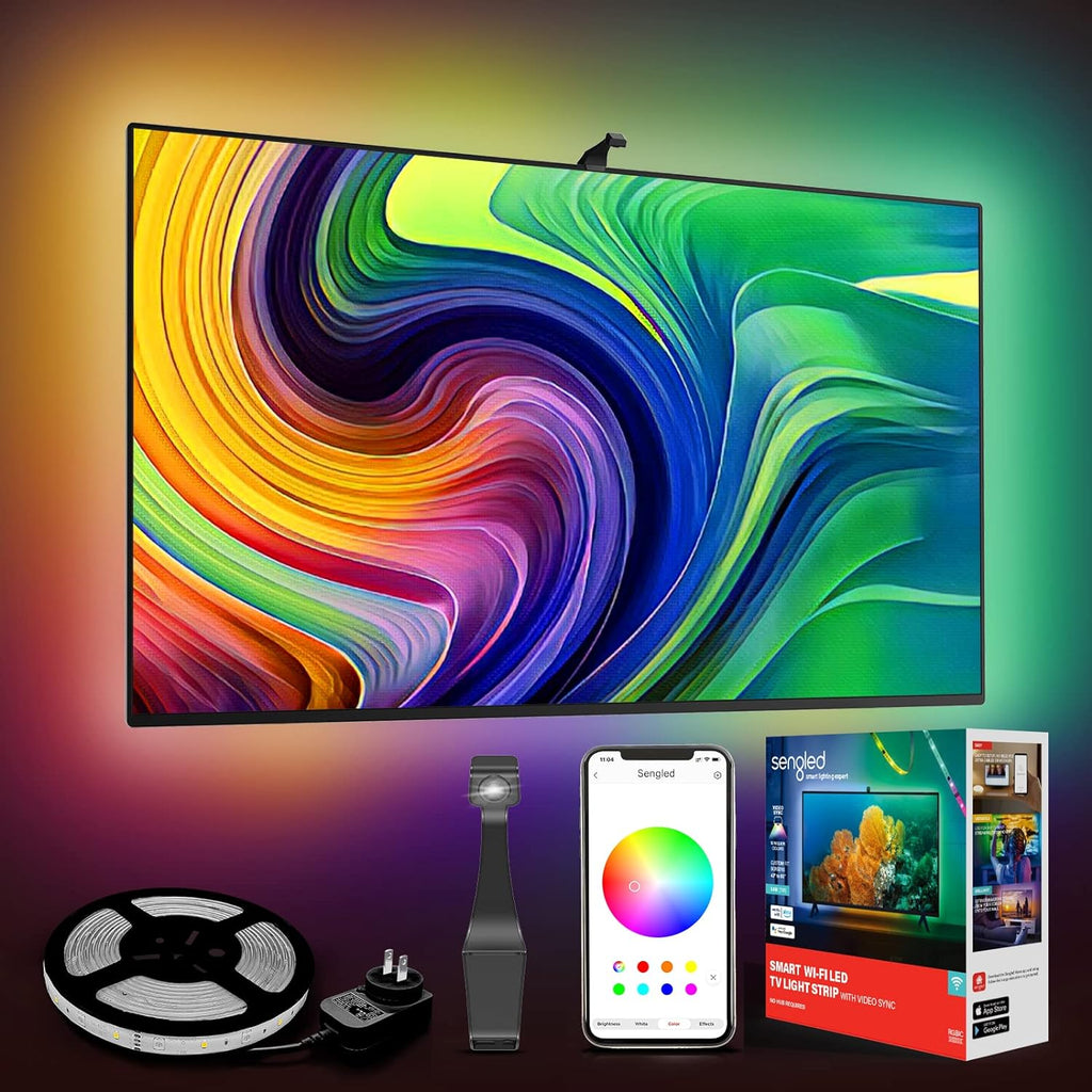 Sengled Ambient TV LED Backlights with Camera, Smart Strip Light for 50-60 inch TVs PC, (TV Sync Supports Off-line) WiFi RGB Lights, Works with Alexa & Google Assistan - Best TV LED Backlights that Sync with Image - grandgoldman.com
