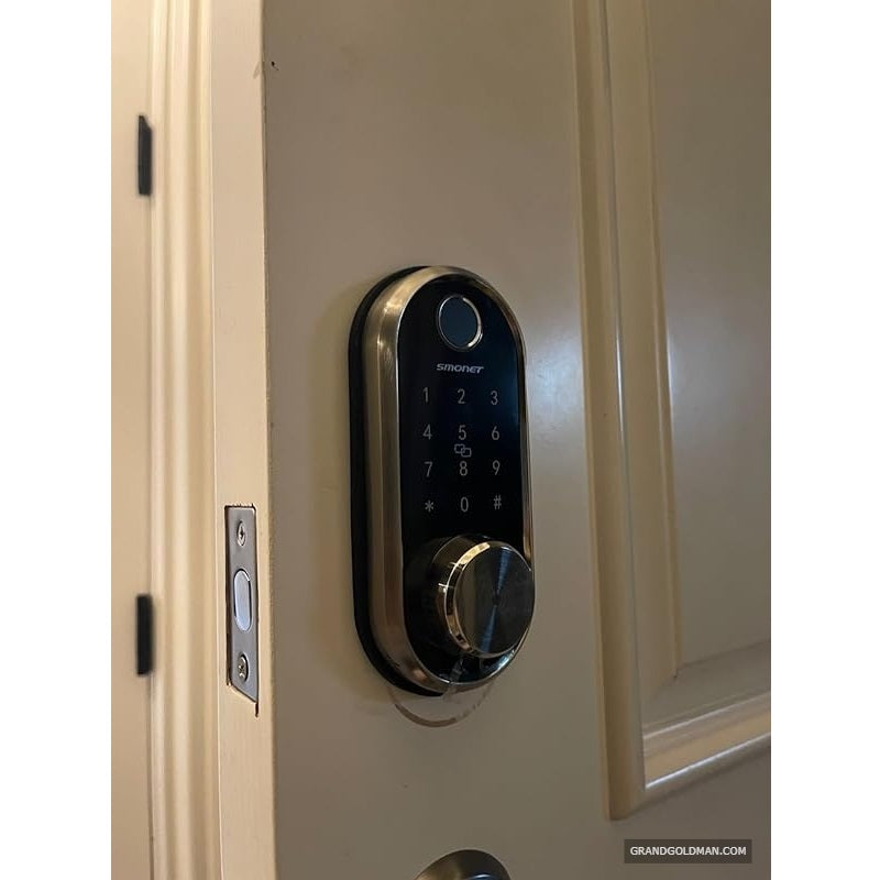 Smart Deadbolt, SMONET Fingerprint Electronic Deadbolt Door Lock with Keypad-Bluetooth Keyless Entry Keypad Smart Deadbolt App Control, Ekeys Sharing, App Monitoring - Best smart locks for airbnb VRBO Booking - grandgoldman.com