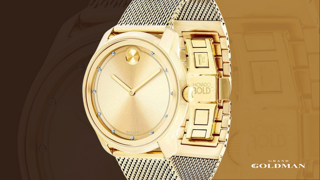 Montre en diamant Movado BOLD - 12 meilleures montres en diamant à moins de 1000 $ pour les hommes économes - GRANDGOLDMAN.COM