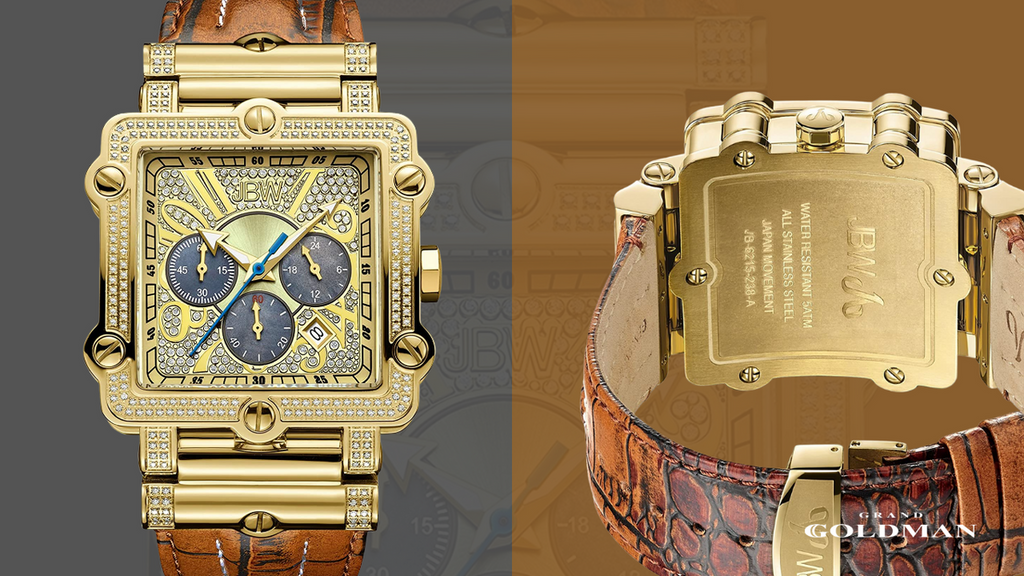 JBW Men Phantom Diamond Chronograph 1Ct avec bracelet crocodile - 12 meilleures montres en diamant à moins de 1000 $ pour les hommes économes - GRANDGOLDMAN.COM