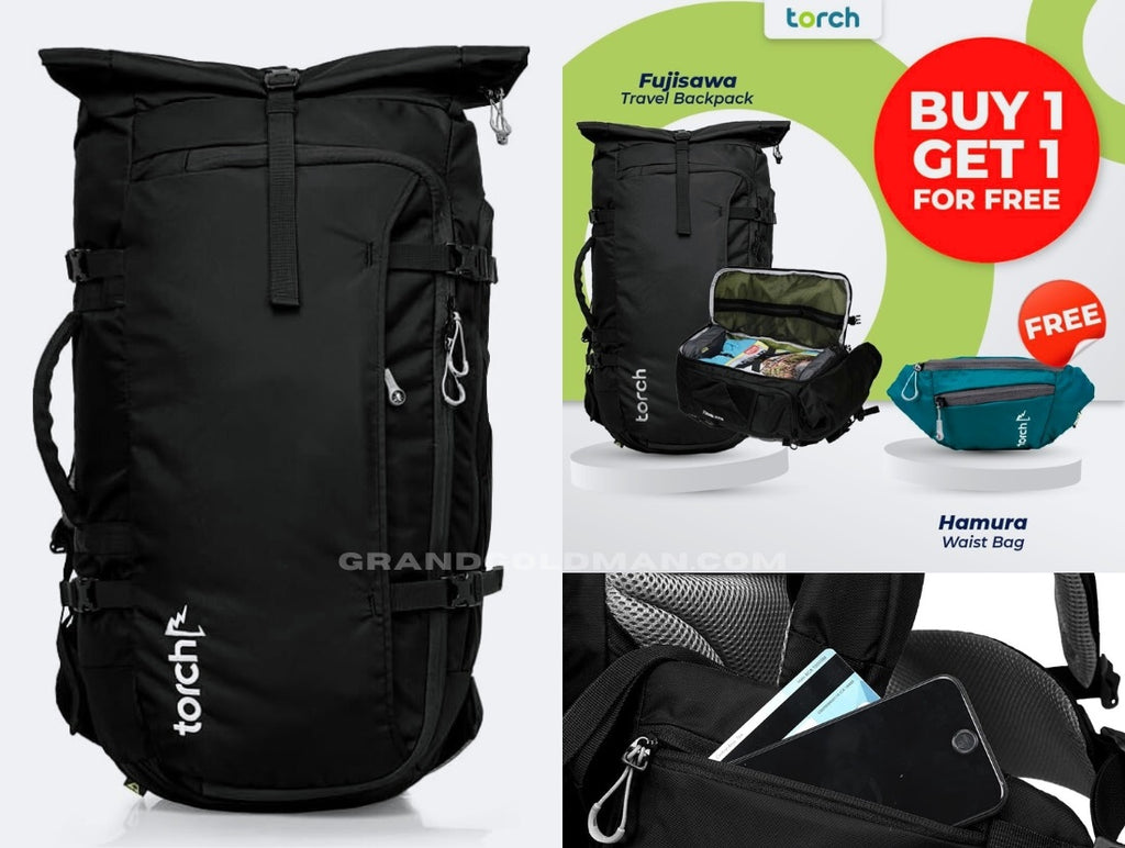 Best Personal Item - TORCH 45L Travel Backpack Men & Women - Best Travel Backpack for EUROPE Reviews - GRANDGOLDMAN.COM