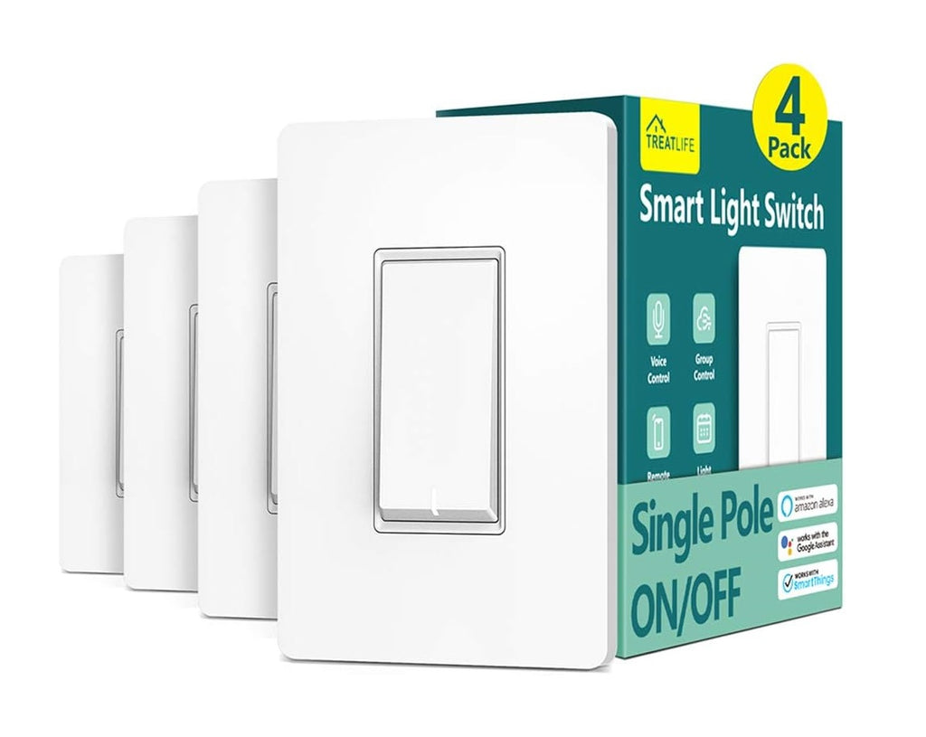 TREATLIFE Smart Light Switch Single Pole Smart Switch  - Best Smart Switches for Alexa Seamless Pairing (Reviews) - grandgoldman.com
