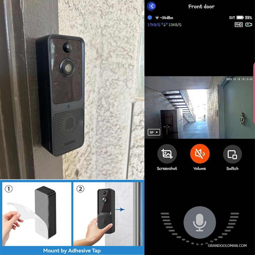 Tuck SHARKPOP Doorbell Camera Wireless, Smart WiFi Video Doorbell, Included Chime Ringer, IndoorOutdoor - Best Doorbell Camera for Apartments Amazon (Renters Reviews) / BEST VIDEO DOORBELS / grandgoldman.com