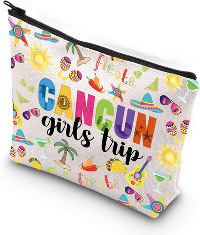 WCGXKO Cancun Girl's Trip Gift Cancun Gift Cancun Holiday Zipper Pouch Cosmetic Bag (CANCUN) - all inclusive resorts with the best food CANCUN Mexico - grandgoldman.com