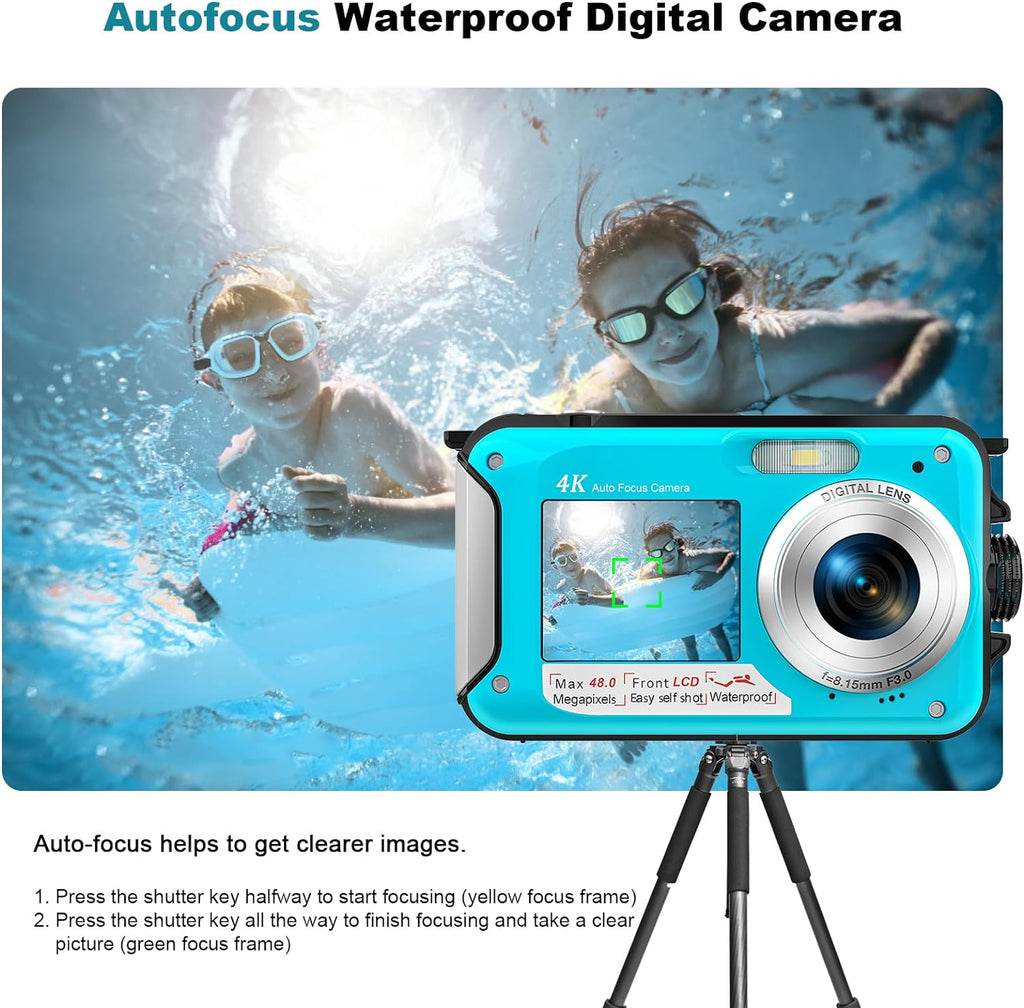 YIFECIAL Appareil photo numérique étanche 4K 11FT : Meilleur appareil photo de plongée en apnée pour la plongée sous-marine - Avis sur la meilleure caméra sous-marine pour la plongée en apnée - GRANDGOLDMAN.COM