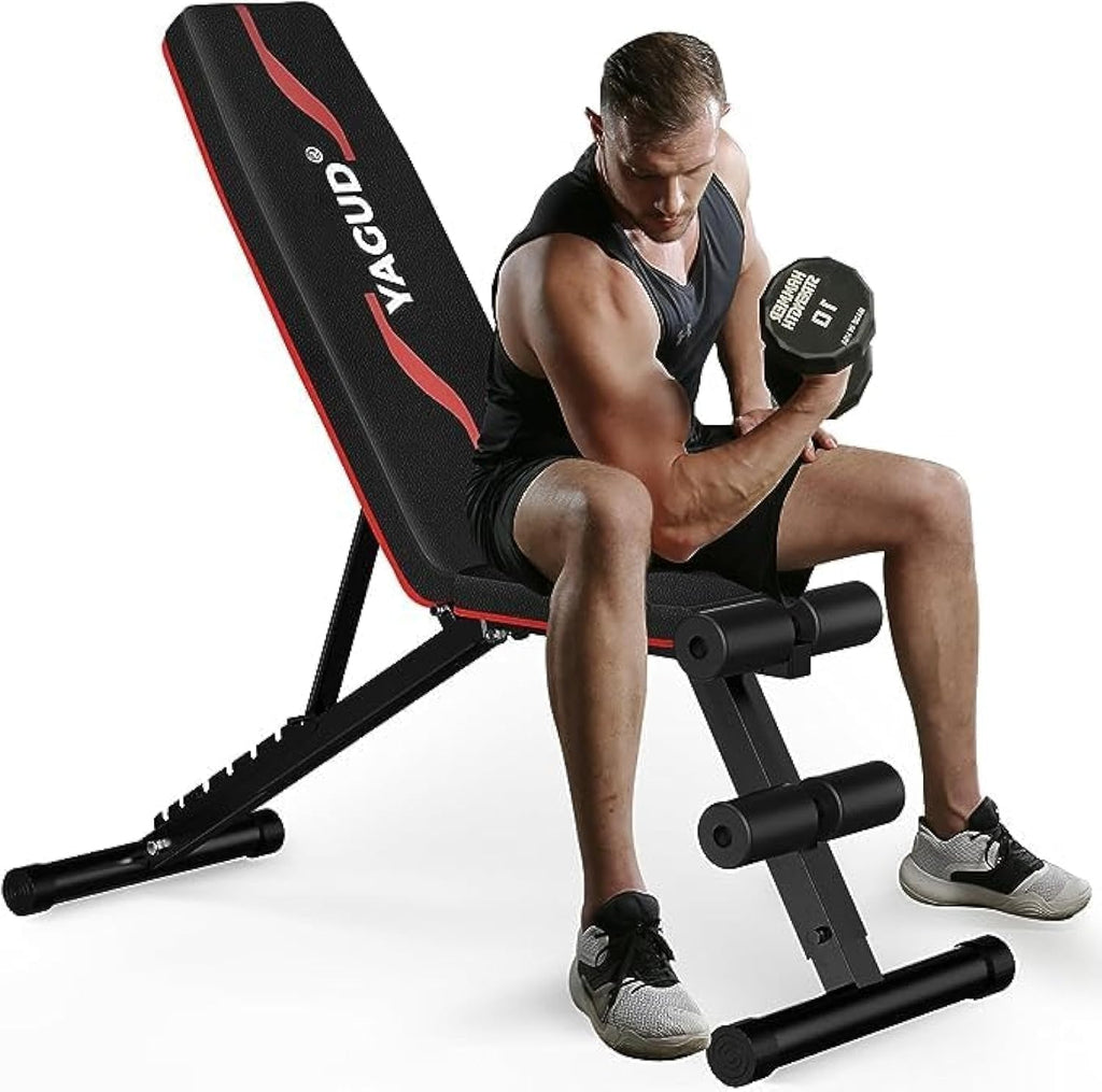 Yagud Weight Bench Press, Adjustable Workout Benches for Home Gym Dumbbell Exercise - Best weight bench for home gym - grandgoldman.com