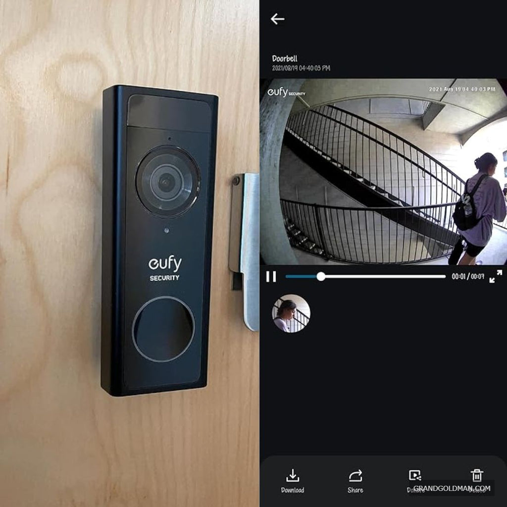 eufy Security, kit de sonnette vidéo à batterie C210, sonnette sans fil, carillon sans fil gratuit, connectivité Wi-Fi, résolution 1080p - Meilleure caméra de sonnette pour appartements Amazon (Avis des locataires) / MEILLEURES PORTES VIDÉO / grandgoldman.com