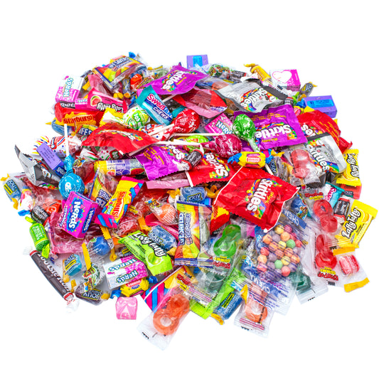 Assorted Candy Party Mix, 2 lb Bulk Bag - Candy Bulk - Fun Size Skittles, Top Box Pop Taffy Pops, Fun Dip, and Much More!