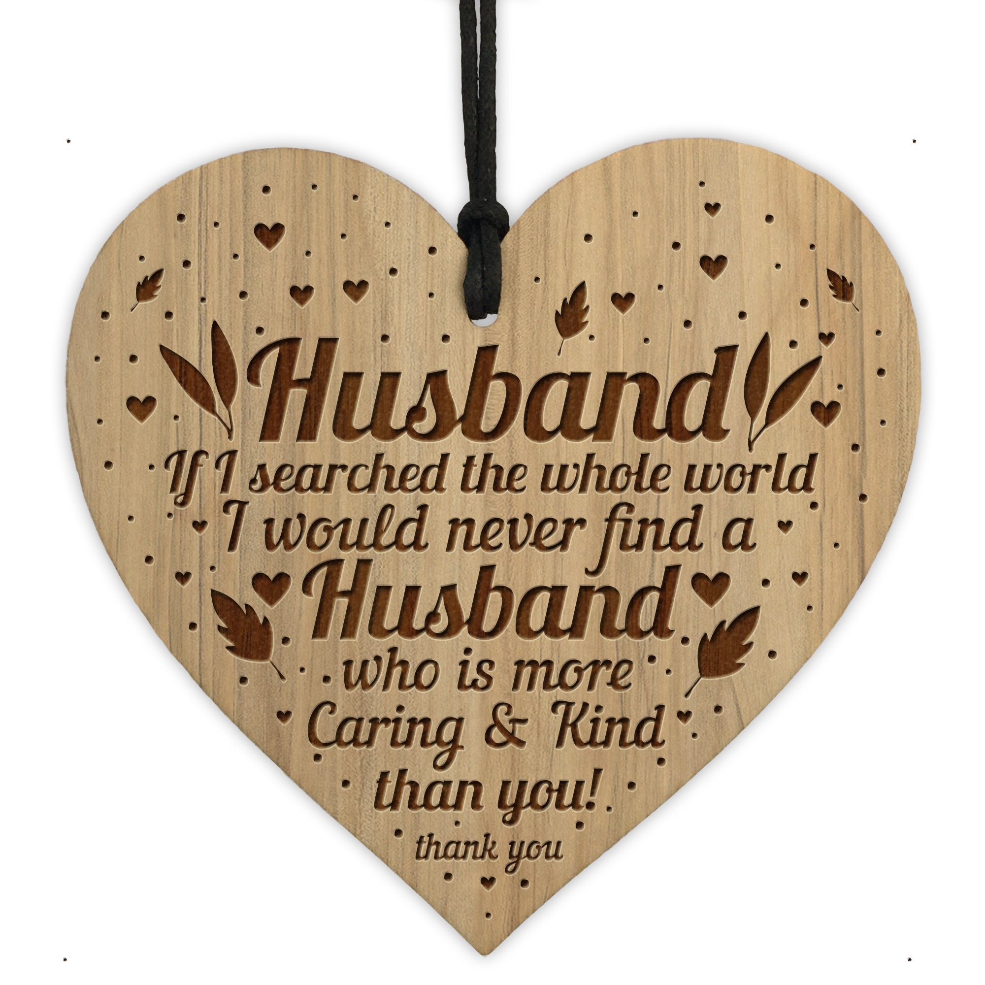 Thank You Gift For Husband Wife Boyfriend Girlfriend Wood Heart