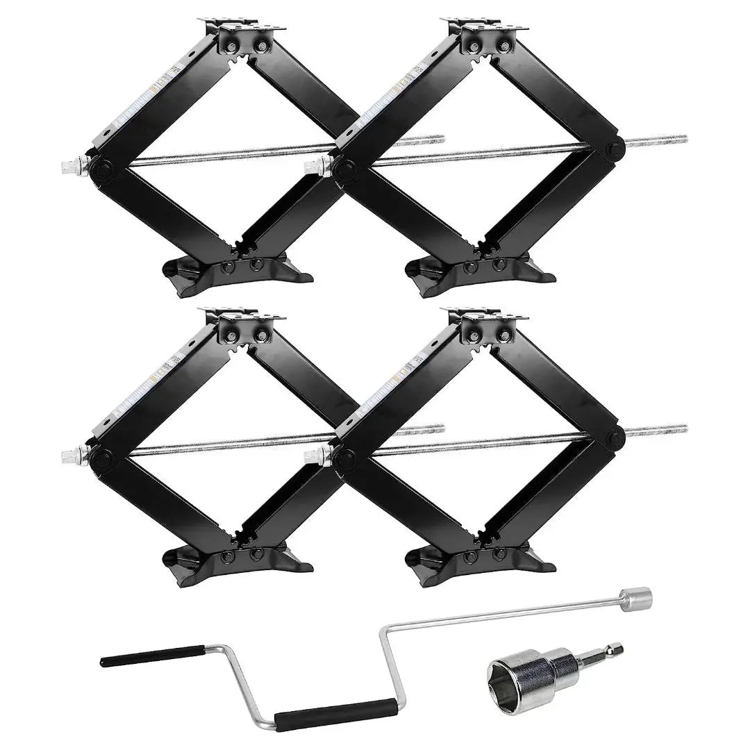 Weize 24" 6500lbs RV Stabilizer Jack Camper Trailer Stabilizer Leveling Scissor Jacks with Handle, Set of 4