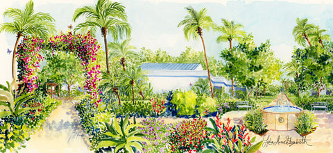lydia-marie-elizabeth-watercolor-of-hanley-foundation-palm-beach-florida