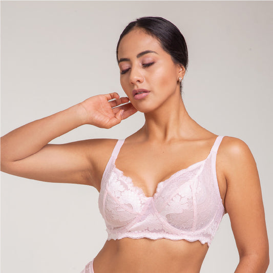 FULL COVERAGE BRA B CUP WITH LACE DETAILS IN MICROFIBER