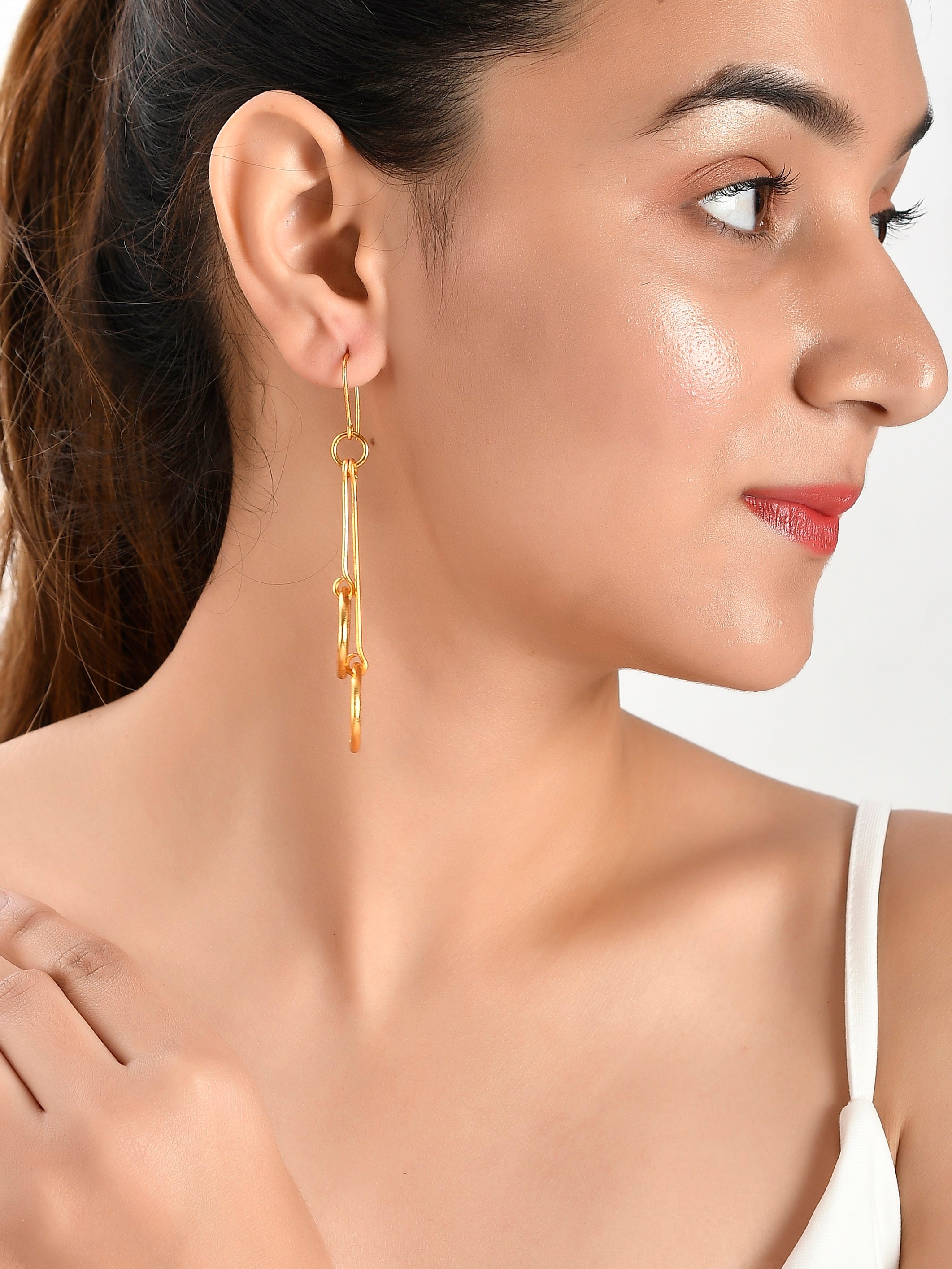 Buy VOJ Studded Oxidised Silver Plated Contemporary Drop Earrings Online at  Best Price | Distacart