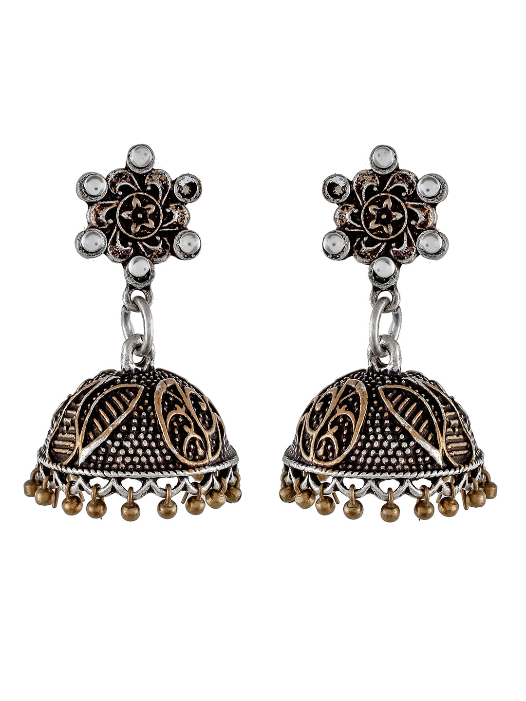 Gold Hanging Oxidised Jhumka Earring | shriyukta.com – Shopping Smart