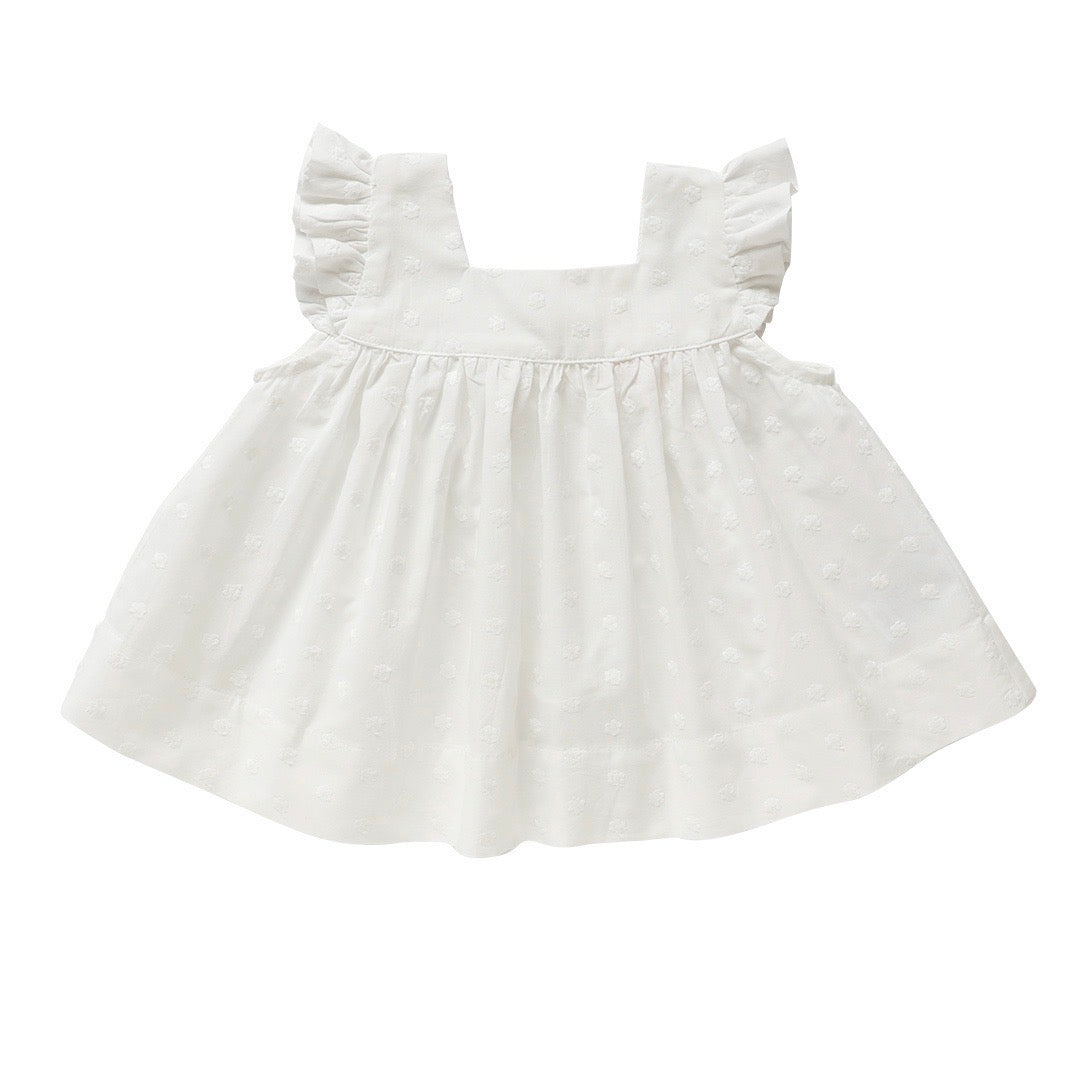 Baby Girls Ivory Broderie Anglais Satin Bow Frilly Knickers 