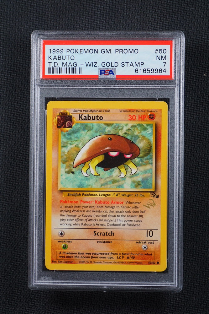 PSA 7 - Kabuto WOTC GOLD STAMP - Fossil - Non Holo