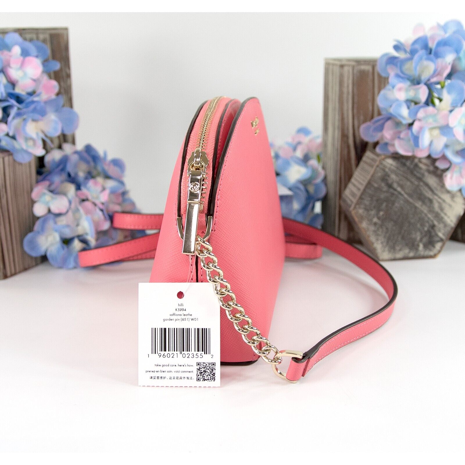 Kate Spade Cameron Street Hilli Crossbody Bag Bright Flamingo Pink Leather  