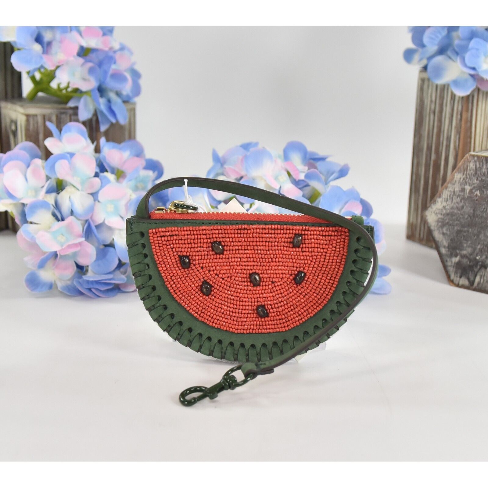 Tory Burch Beaded Watermelon Nubuck Leather Coin Purse NWT – Design Her  Boutique