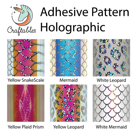 Yellow Snake Scale Pattern Holographic Adhesive Vinyl Rolls By Craftab –  shopcraftables