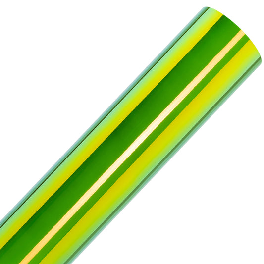 Yellow Green Holographic Iridescent Adhesive Vinyl Rolls By
