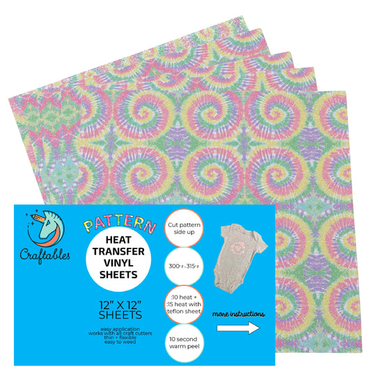 Tie Dye Patterns Vinyl Sheets - Pack of 4 – Vinyl Boutique Shop